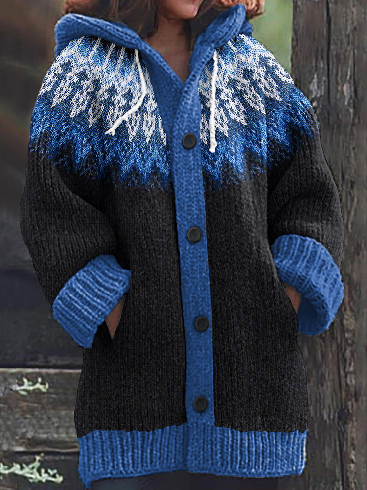 Vintage Tribal Icelandic Pattern Cozy Cardigan Sweater artswardrobe