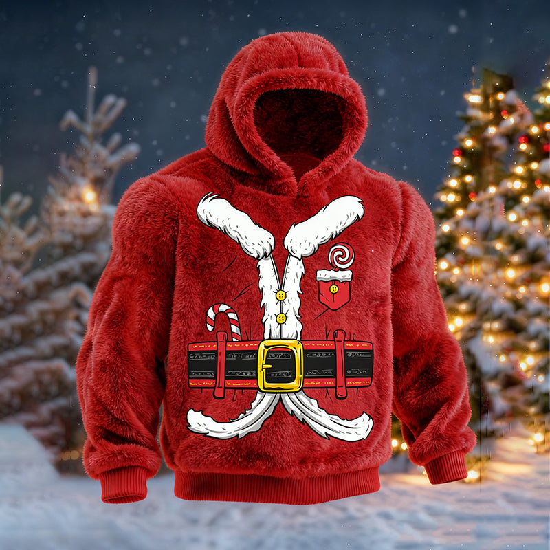 Comstylish Men's Christmas-themed Comfortable Plush Hoodie