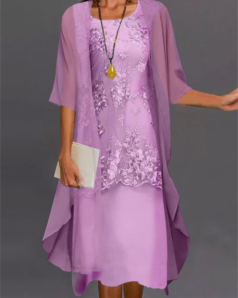 LM | Elegant, two-piece chiffon dress