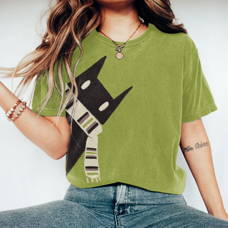Abstract Creative Fantasy Cat Art Print Cotton Graphic T-shirt elevenforest
