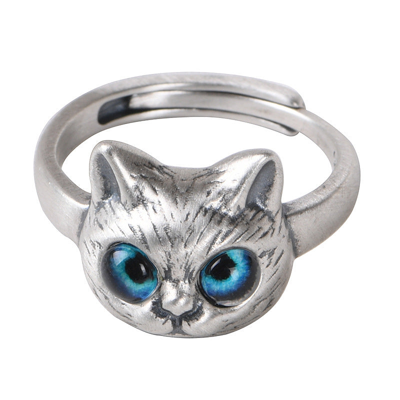 Unisex Retro Cartoon Kitten Ring elevenforest