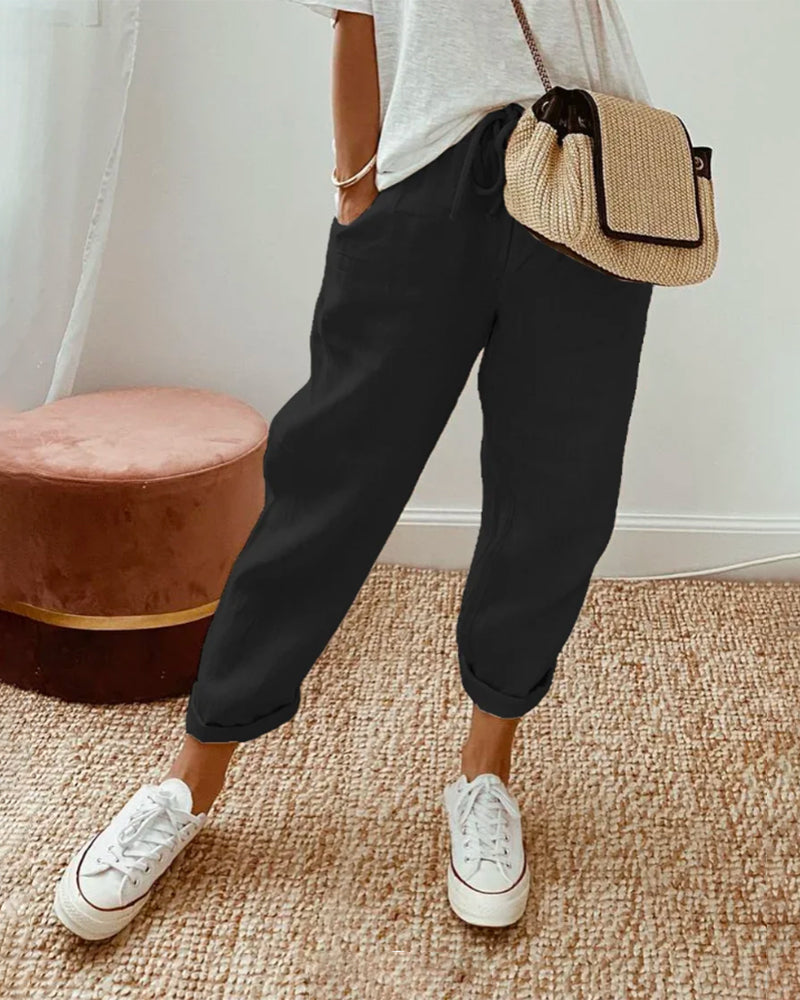 LM | Rolled up string pants