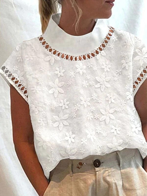 Women's Lace Turtleneck Elegant Blouse