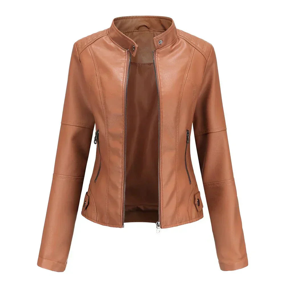 LM | Ladies leather jacket with Mao