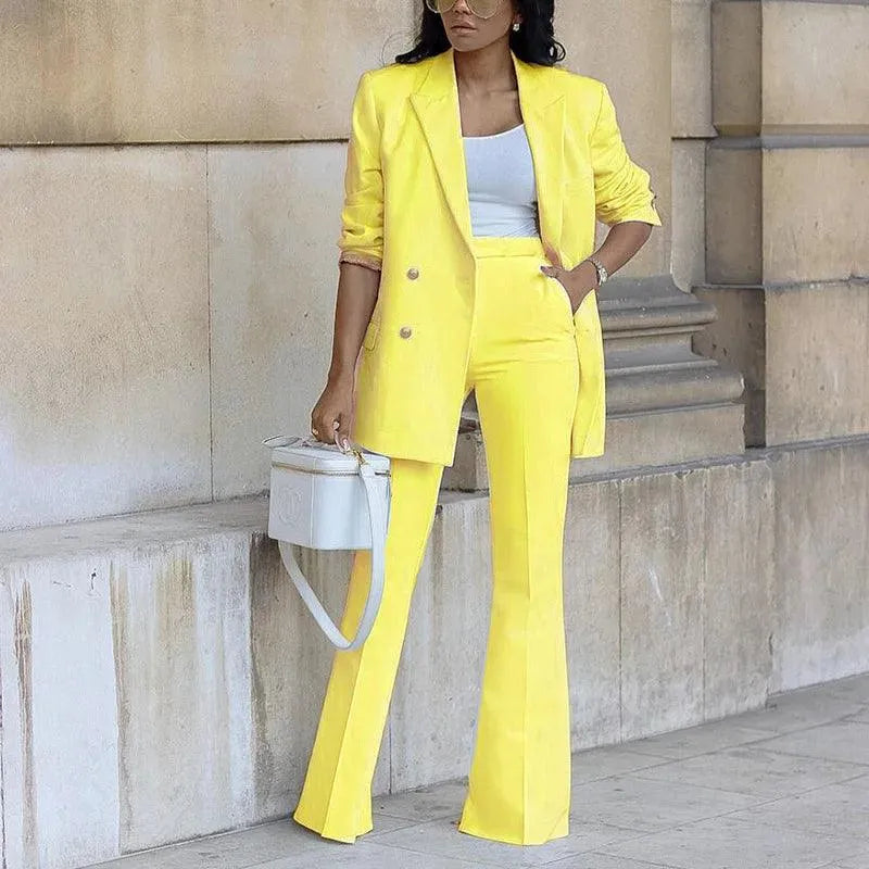 LM | Elegant - Double-breasted buttons, flared legs - Perfect for professional occasions