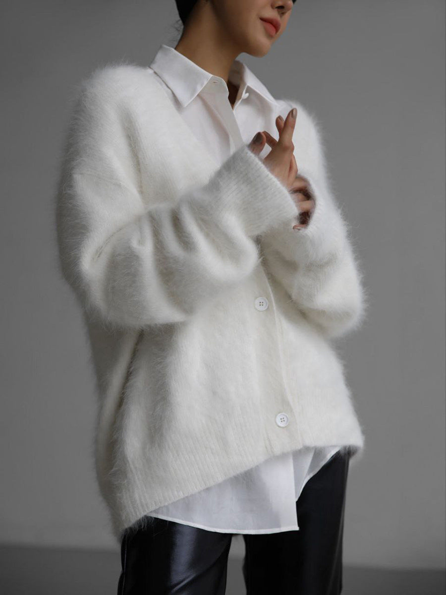 LM | Long-sleeved cardigan with dropped shoulders