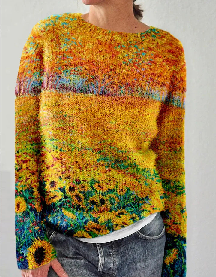 LM | Artistic landscape knit sweater
