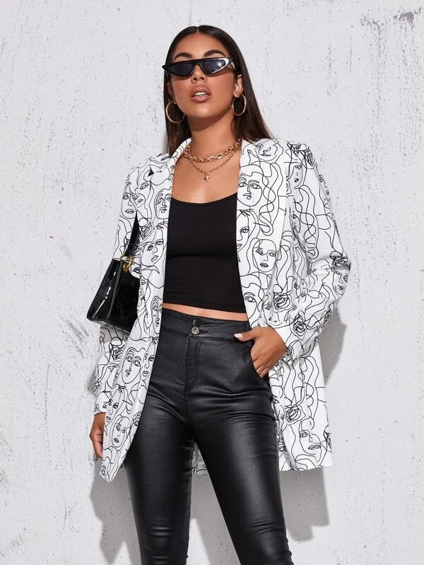 LM | Blazer with artistic print for women