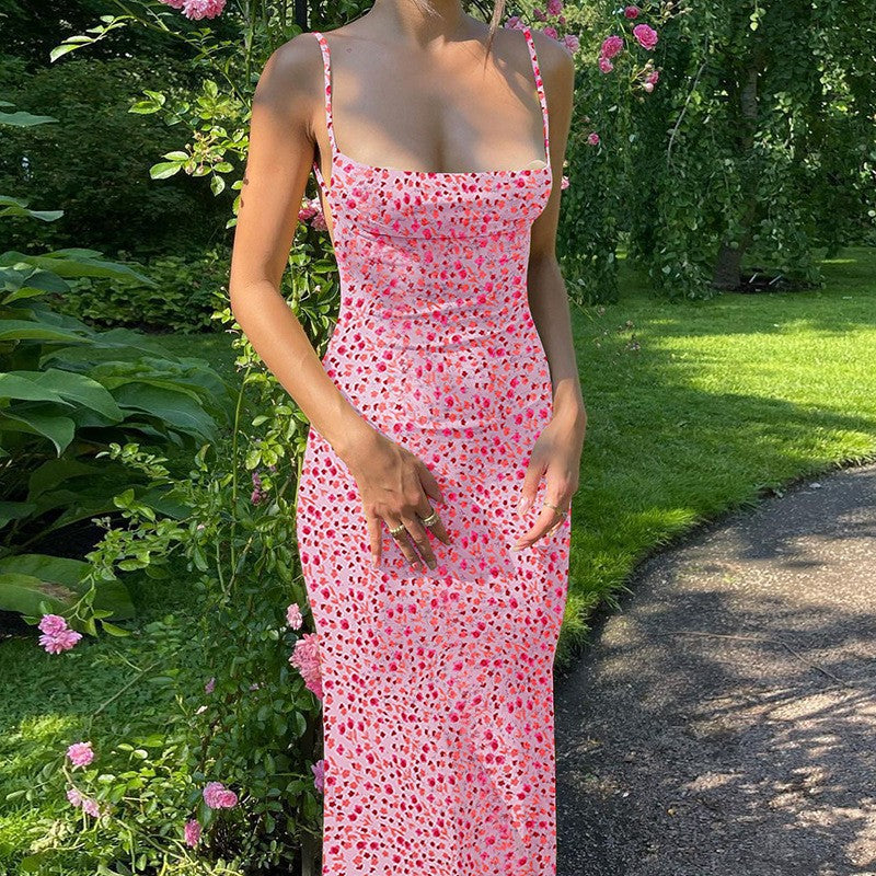 LM | Long cami dress with ethnic print