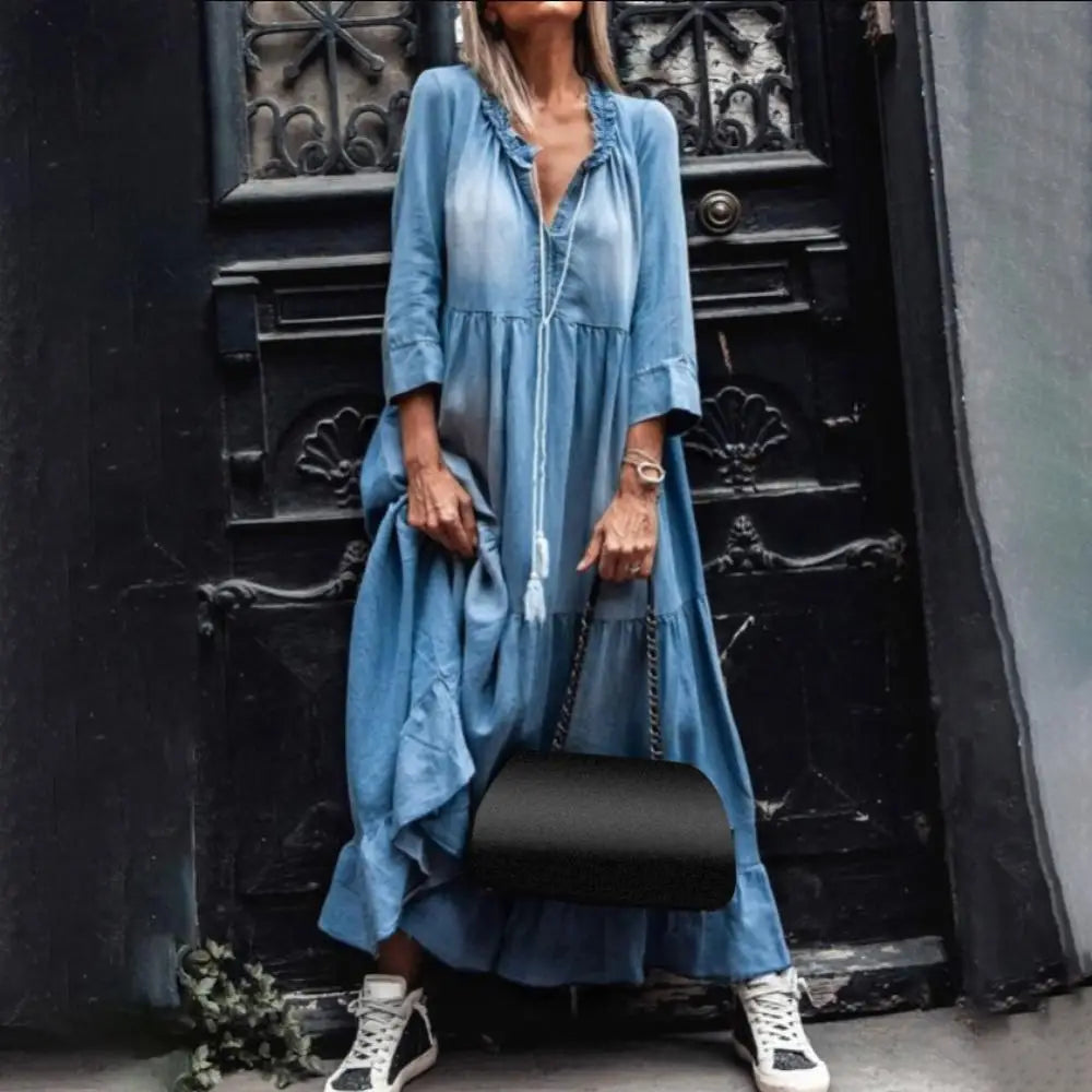 LM | Denim maxi dress