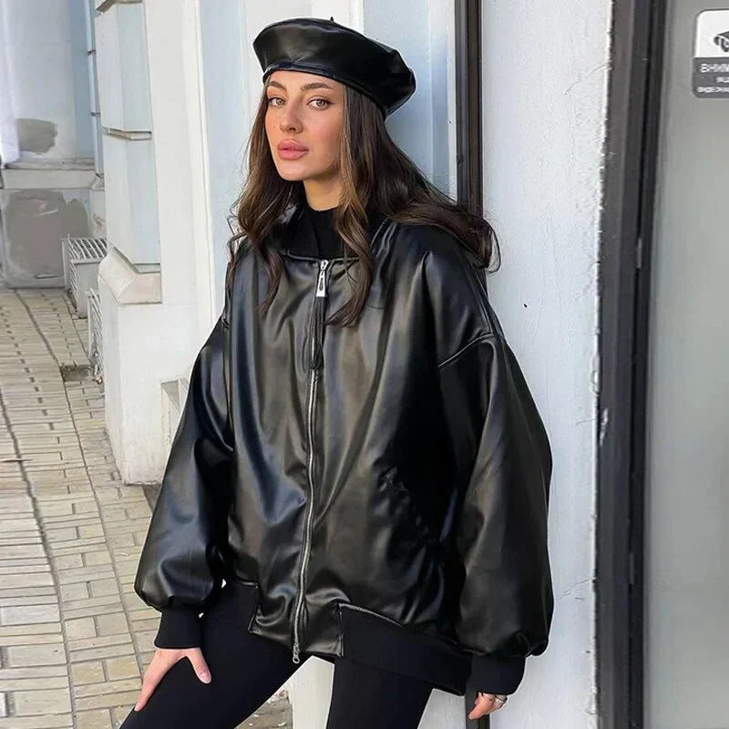 LM | Leather jacket with loose motor