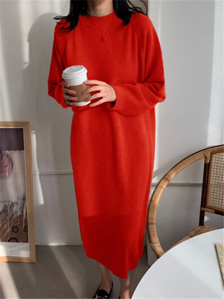 LM | Cozy knit midi dress