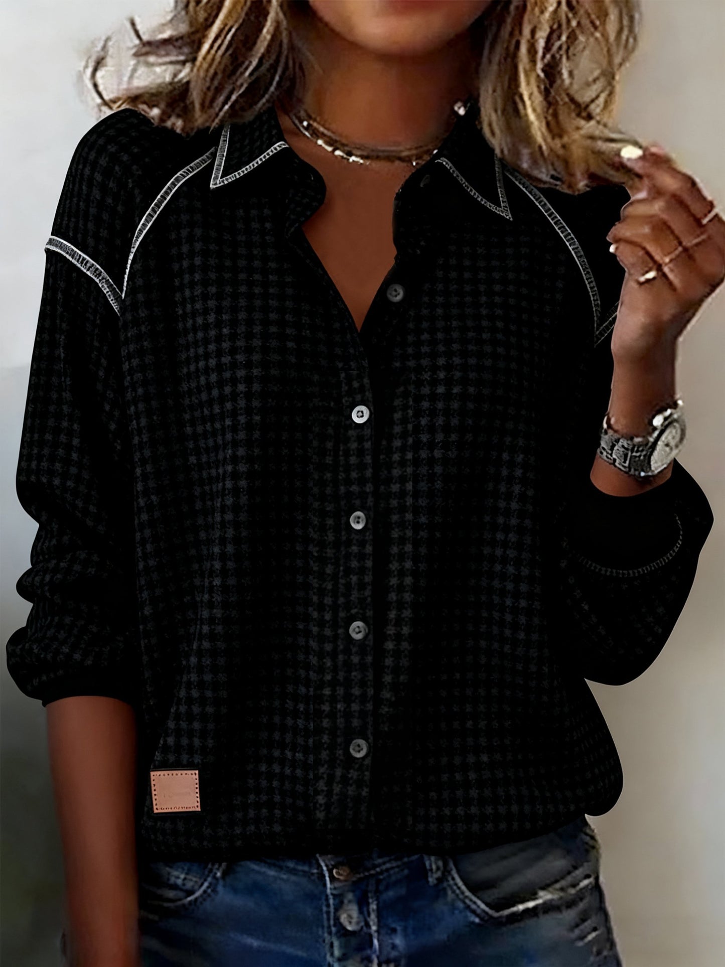 Women's Casual Lapel Waffle Sports Shirt