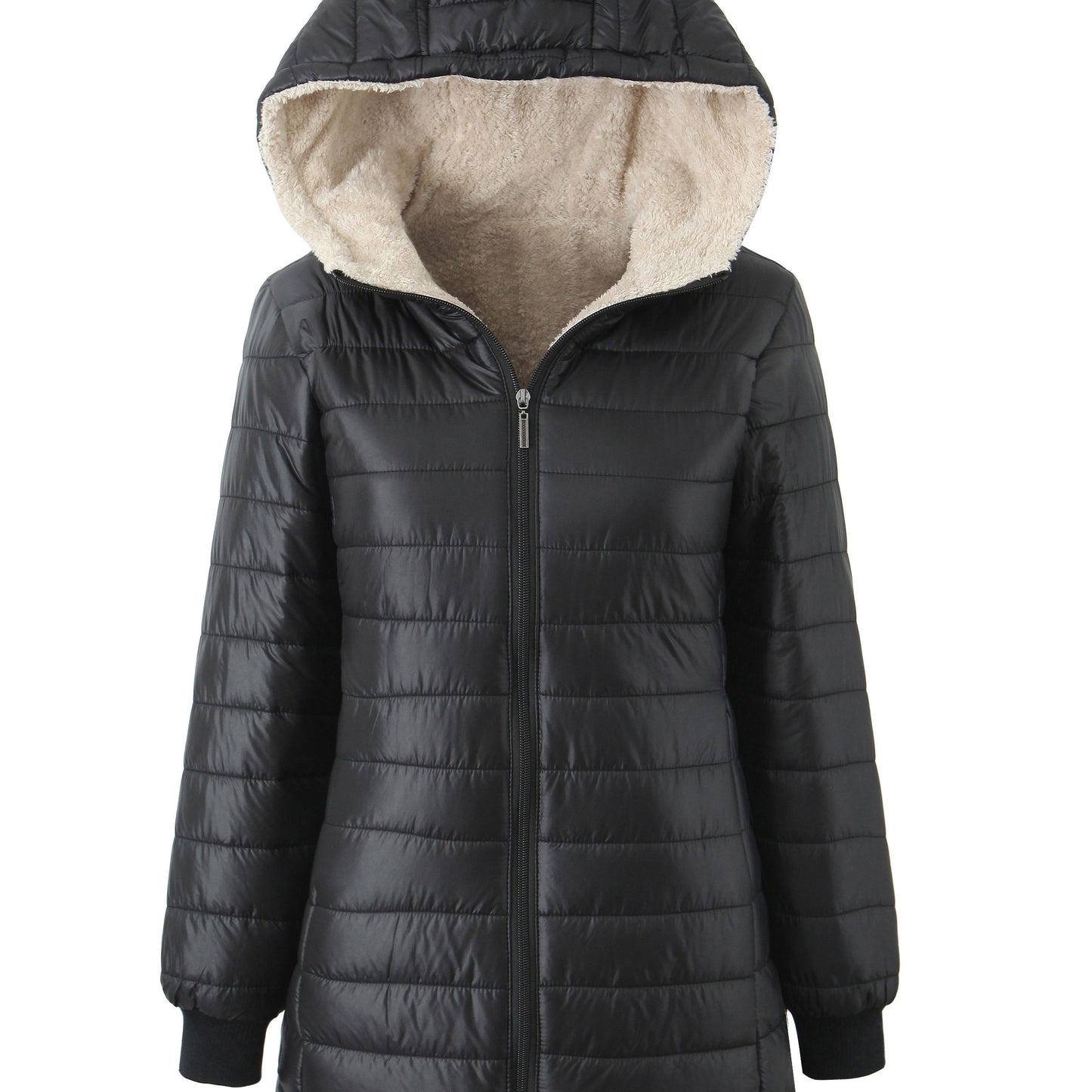 LM | Lined ladies hooded jacket in solid color