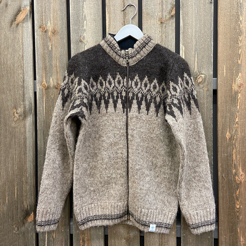 Mens Vintage Fair Isle Knitted Cardigan Sweater elevenforest