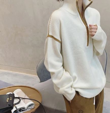 LM | Stand-up sweater with zipper