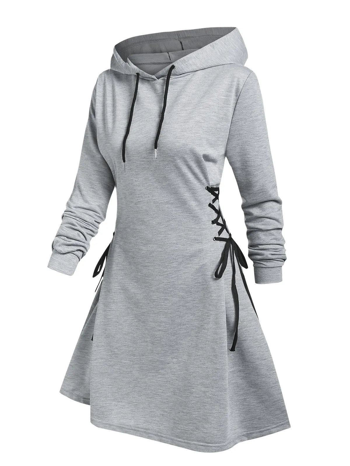LM | Casual-chic hooded midi dress