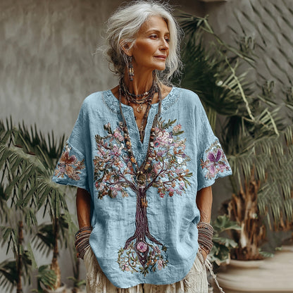 Comstylish Women's Tree Of Life Floral Art Comfy Shirt