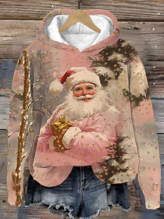 Comstylish Women's-Christmas-Santa-Claus-Print-Casual-Hoodie