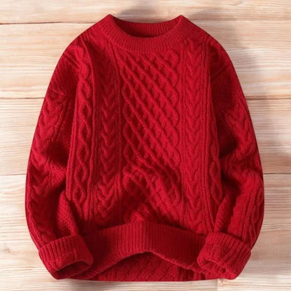 Cozy Autumn Winter Knit Sweater Loose Fit Vegan-Friendly Pullover Warmth Knitted Jacquard Unisex Sweater elevenforest