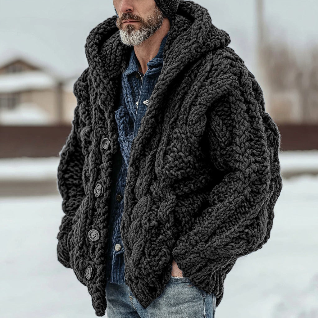 Men's Vintage Fairman Isle Jacquard Button Cardigan Sweater artswardrobe