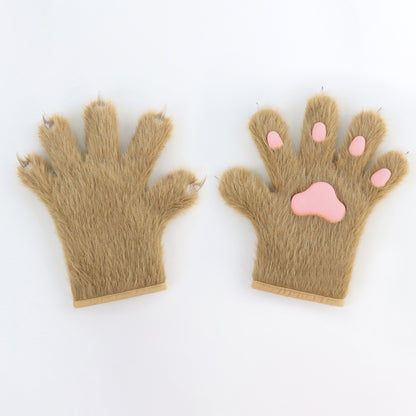Comstylish Plush Cat Paw Warm Gloves