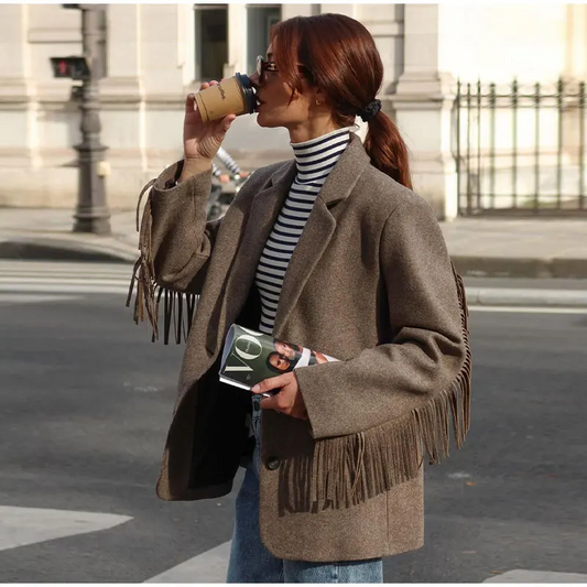 LM | Blazer with lapel collar for women