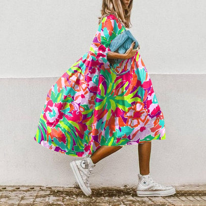 LM | Floral midi dress