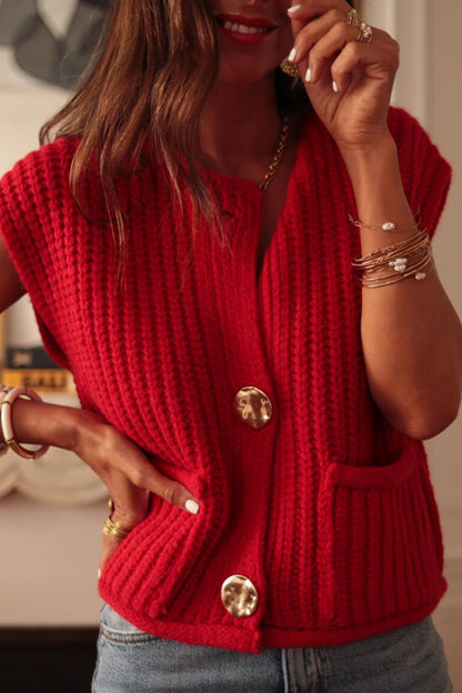 Julieta® | Button-down sweater vest with pockets
