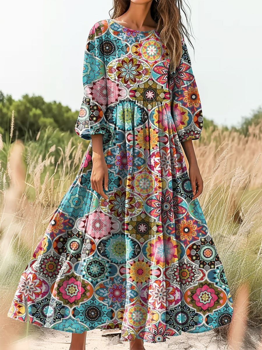 Women's Art Painting Hippie Print Dress