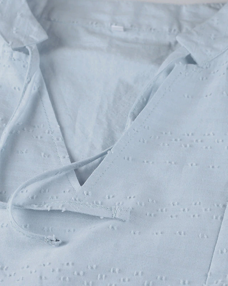 LM | A-line mini dress with V-neck, 3/4-length sleeves and pockets