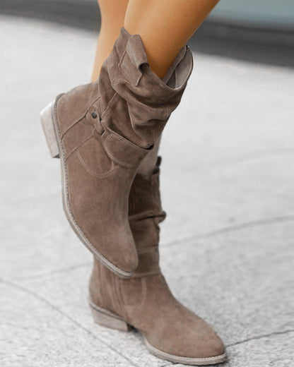 LM | Mid-calf boots with strap detail