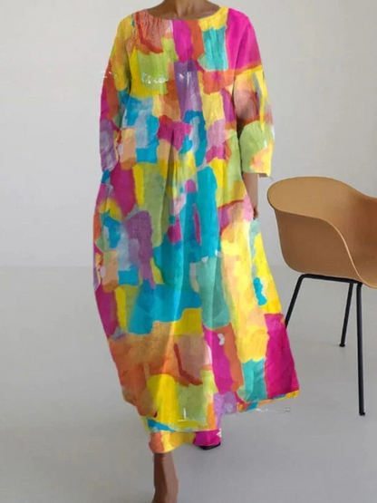 LM | Elegant colorful summer maxi dress