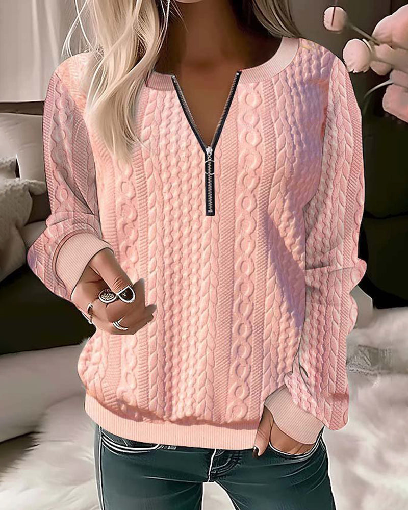 LM | Plain sweater with zipper