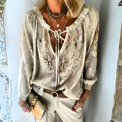 LM | Crocheted boho blouse for women
