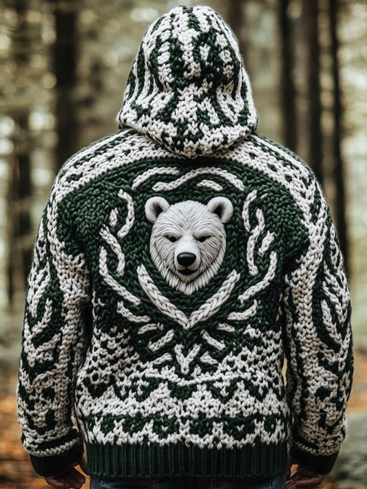 Polar Bear Totem Men's Hooded Sweater artswardrobe