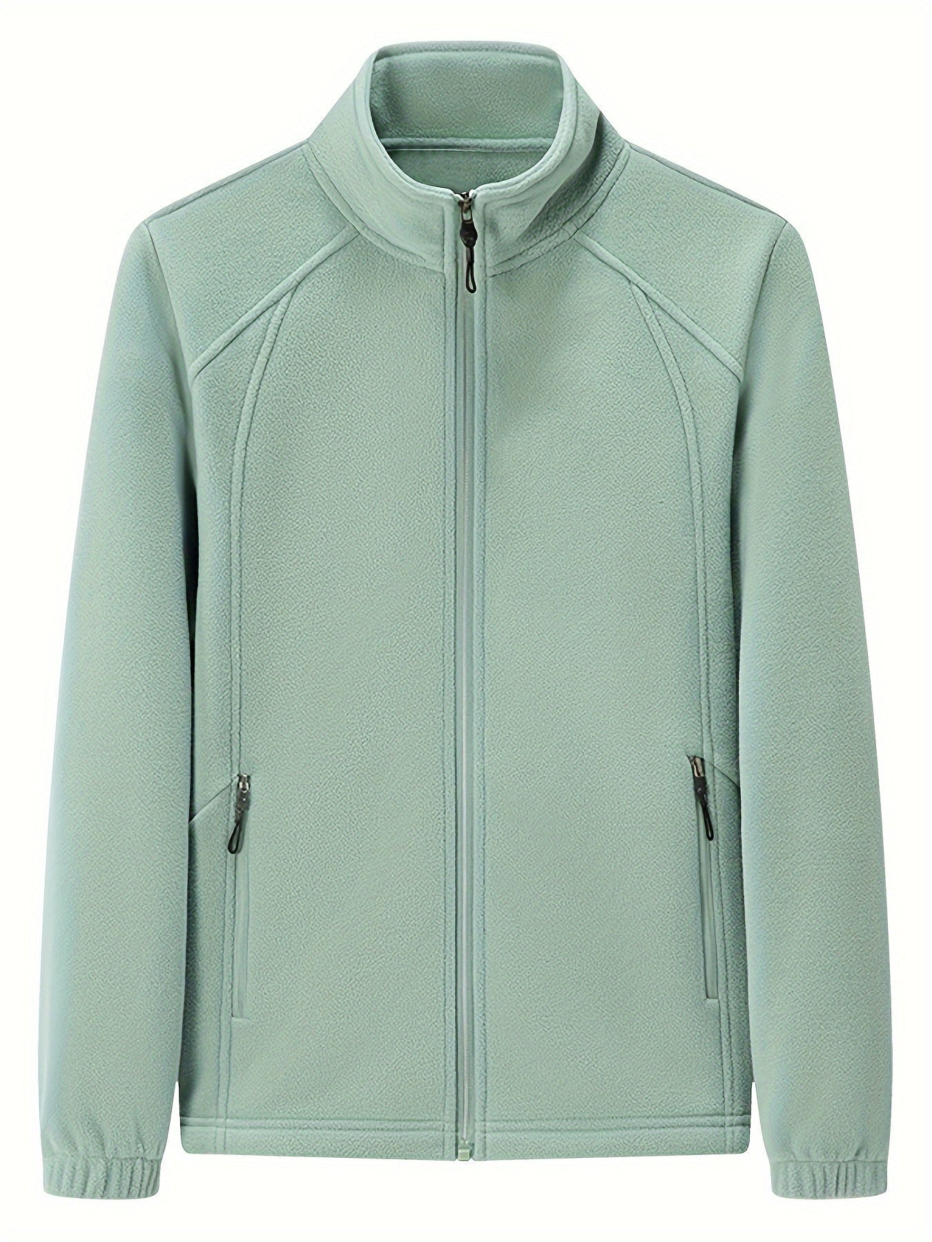 LM | Plush women's outdoor jacket with stand-up collar and long sleeves