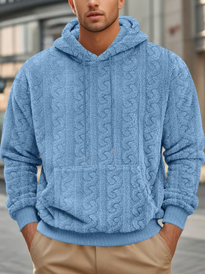 Men's Jacquard Double-Faced Fleece Hooded Sweatshirt artswardrobe