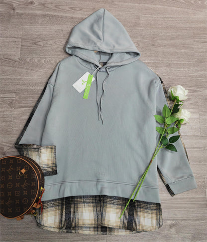 LM | Comfortable long-sleeved patchwork sweatshirt