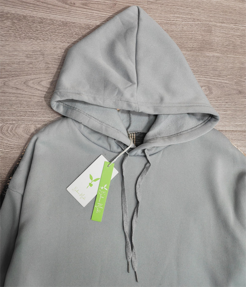 LM | Comfortable long-sleeved patchwork sweatshirt