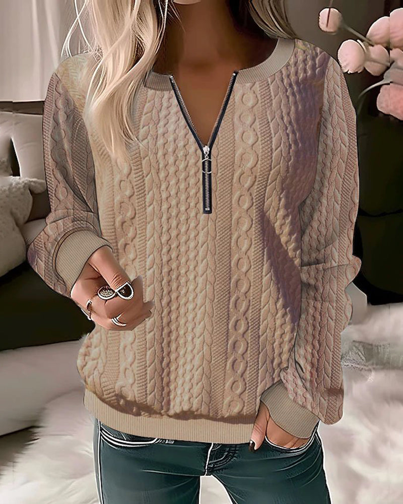 LM | Plain sweater with zipper