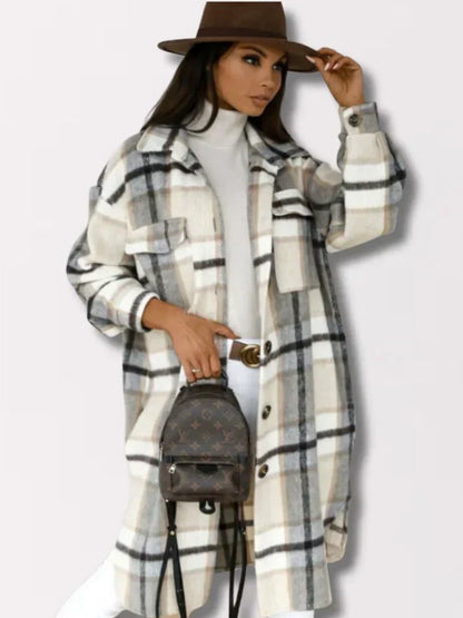 LM | long plaid jacket