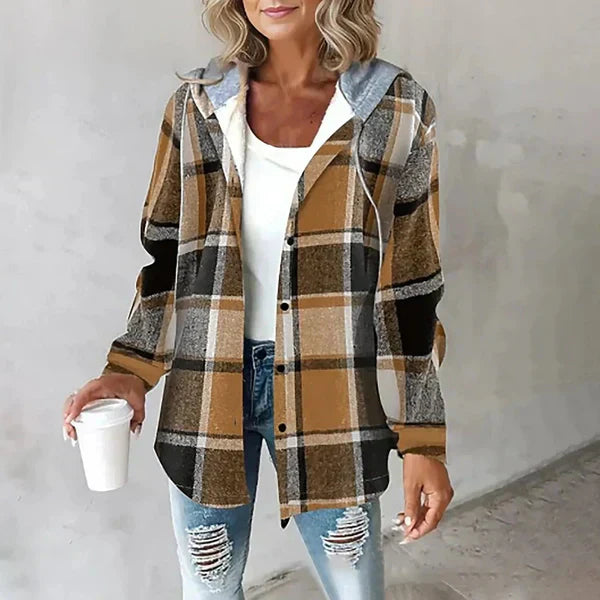 LM | warm check jacket with hood