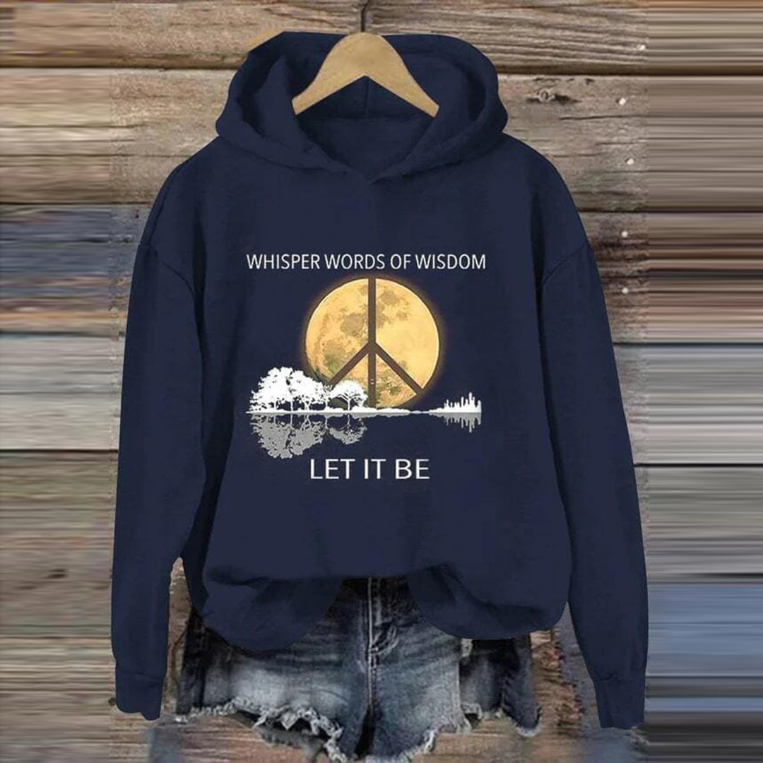 Comstylish Hippie Guitar Lake Whisper Words Of Wisdom Let It Be Print Hoodie