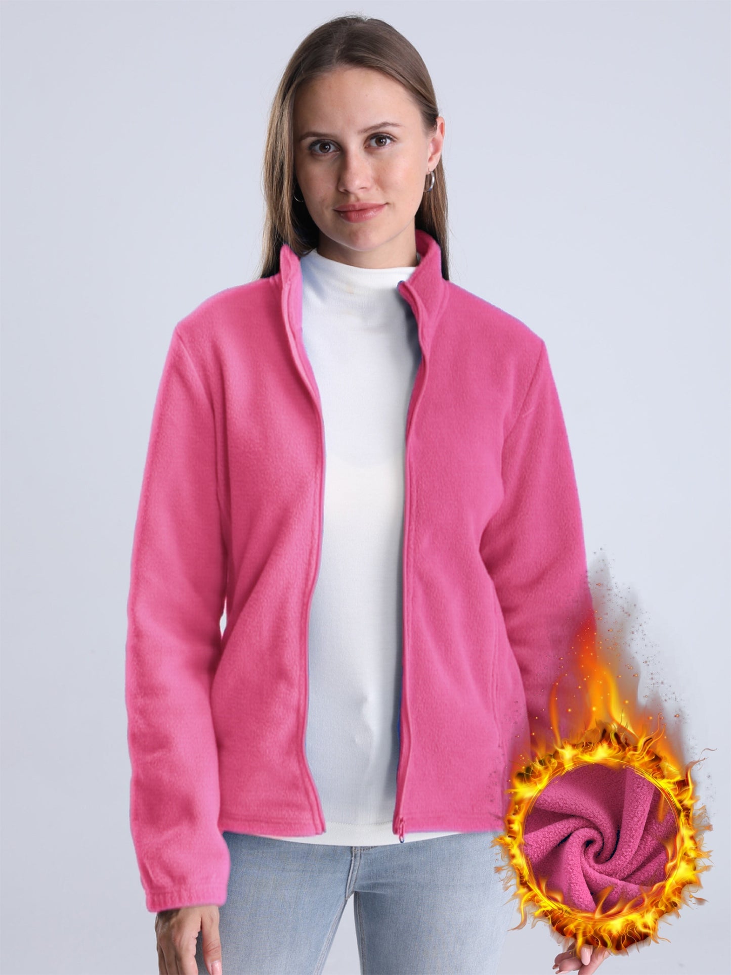 LM | Simple, plush-lined jacket with zipper and pockets