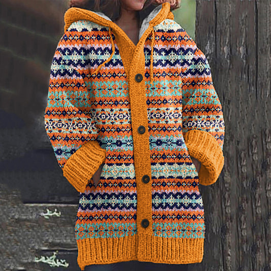 Vintage Tribal Icelandic Graphic Cozy Knitted Cardigan Sweater elevenforest