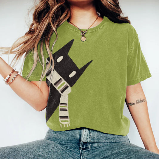Abstract Creative Fantasy Cat  Art Print Cotton Graphic T-shirt elevenforest