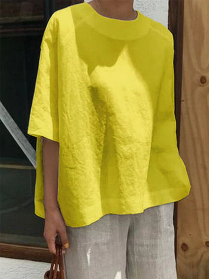 LM | Comfortable, loose round neck top