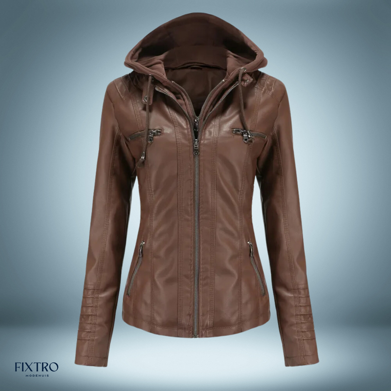 LM | Leather jacket with hood