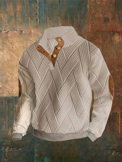 Men's Plaid Print Button Casual Sweatshirt elevenforest